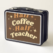 Funny Retro Teacher Half Coffee (Achterkant)