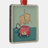 Funny retro toaster metalen ornament (Rechts)