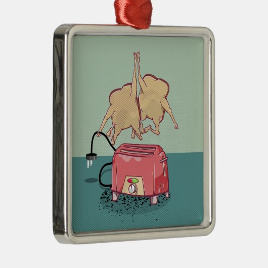 Funny retro toaster metalen ornament (Rechts)