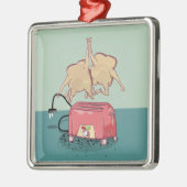 Funny retro toaster metalen ornament (Links)