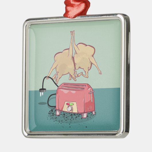 Funny retro toaster metalen ornament (Links)