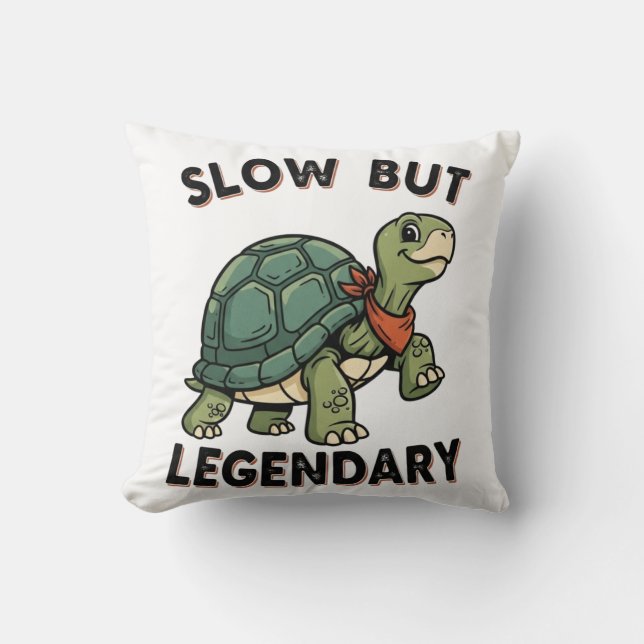 Funny Retro Turtle Square Throw Pillow Kussen (Voorkant)