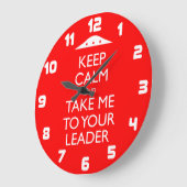 Funny Retro UFO Keep Calm Grote Klok (Hoek)