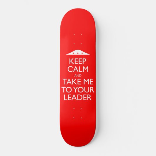 Funny Retro UFO Keep Calm Persoonlijk Skateboard (Voorkant)