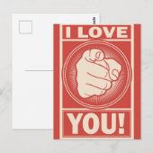 Funny Retro Valentijnsdag, ik hou van je Briefkaart (Voorkant / Achterkant)
