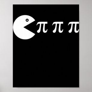 Funny retro videogame PI Day Wiskunde leraar Poster