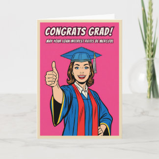 Funny Retro Vintage College Graduation Pop Art Kaart