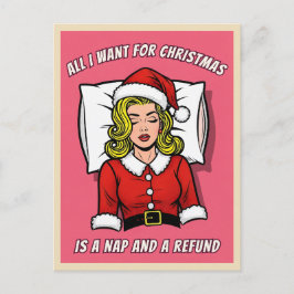 Funny Retro Vintage Pop Art Christmas Humor Briefkaart