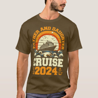Funny Retro Vintage Ship Father Daughter Cruise Tr T-shirt