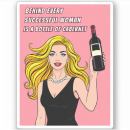 Funny Retro Vintage Wine Humor Pop Art  Sticker