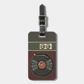 Funny Retro Vinyl Record Bagagelabel (Voorkant verticaal)