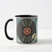 Funny Retro Vinyl Record Mok (Links)
