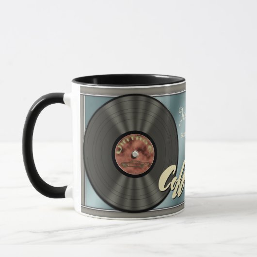 Funny Retro Vinyl Record Mok (Links)