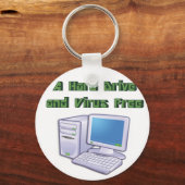 Funny Retro Virus Free Computer Geek Nerd Sleutelhanger (Voorkant)