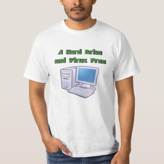 Funny Retro Virus Free Computer Geek Nerd T-shirt (Voorkant)