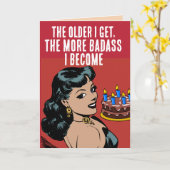 FUNNY RETRO VROUW FRIEND BIRTHDAY WENSKAARTEN KAART (Gele Bloem)