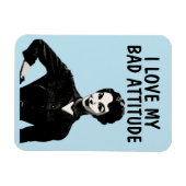 FUNNY RETRO VROUW 'LOVE MY BAD ATTITUDE' MAGNETS MAGNEET (Horizontaal)