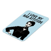 FUNNY RETRO VROUW 'LOVE MY BAD ATTITUDE' MAGNETS MAGNEET (Linkerzijde)