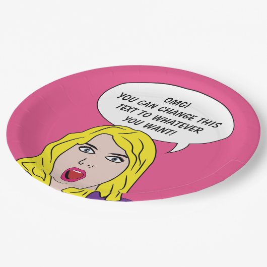 FUNNY RETRO VROUWEN, aangepast papier borden Papieren Bordje (Gekanteld)