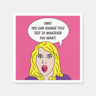 FUNNY RETRO VROUWEN, aangepast papier Servetten