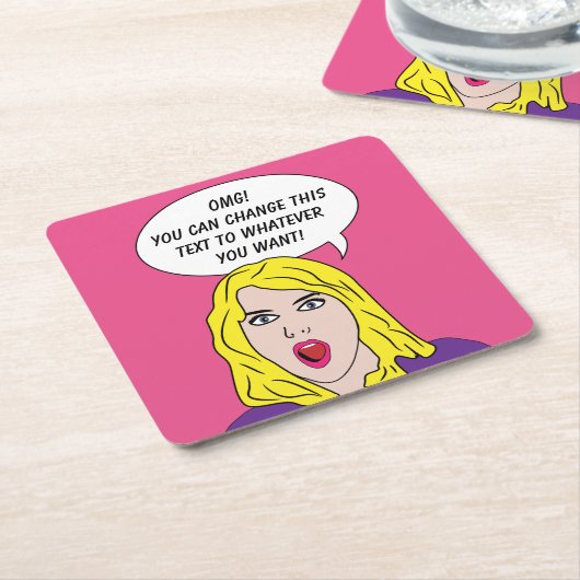 FUNNY RETRO VROUWEN aangepaste onderzetters (Schuin)