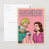 Funny Retro Wine Humor Best Friend Pop Art Briefkaart (Voorkant / Achterkant)
