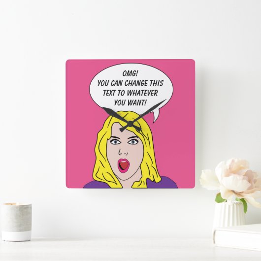FUNNY RETRO WOMAN aangepaste muur klok (Huis)
