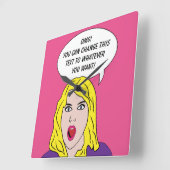 FUNNY RETRO WOMAN aangepaste muur klok (Hoek)