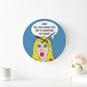 FUNNY RETRO WOMAN aangepaste muur klok (Huis)