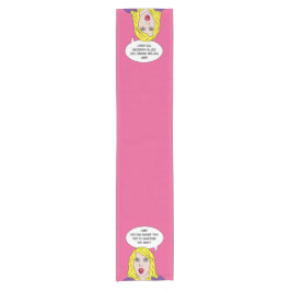 FUNNY RETRO WOMAN aangepaste tabelrunner Korte Tafelloper