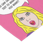 FUNNY RETRO WOMAN aangepaste tabelrunner Korte Tafelloper (Hoek)