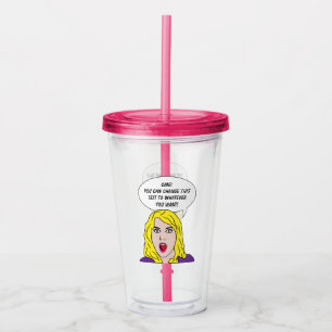 FUNNY RETRO WOMAN aangepaste tekst Acryl Drinkbeker