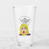 FUNNY RETRO WOMAN aangepaste tekst Glas (Voorkant)