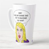 FUNNY RETRO WOMAN aangepaste tekst Latte Mok (Linkerhoek)