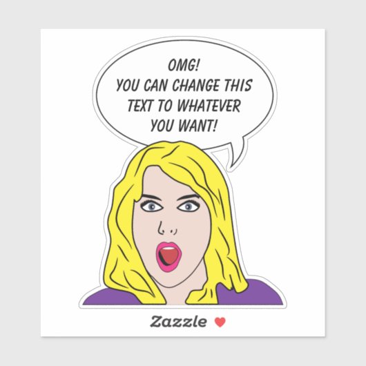 FUNNY RETRO WOMAN aangepaste tekst Sticker (Vel)