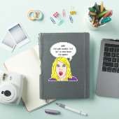 FUNNY RETRO WOMAN aangepaste tekst Sticker (iPad Cover)