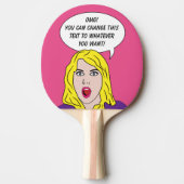 FUNNY RETRO WOMAN custom ping pong paddle Tafeltennisbatje (Voorkant)