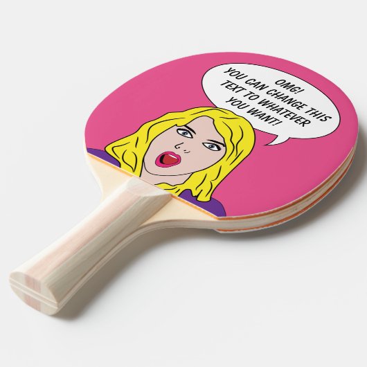 FUNNY RETRO WOMAN custom ping pong paddle Tafeltennisbatje (Voorkant Gekanteld)