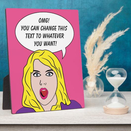 FUNNY RETRO WOMAN custom plaque Fotoplaat (Zijkant)