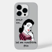 Funny Retro Woman overdenkend aan dit Case-Mate iPhone Case (Achterkant)