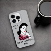 Funny Retro Woman overdenkend aan dit Case-Mate iPhone Case