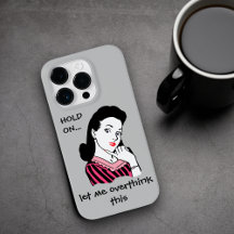 Funny Retro Woman overdenkend aan dit