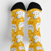 Funny Retro Yellow Black Chicken Sokken (Top)