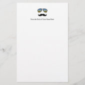 Funny Retro zonnebril met Mustache Briefpapier (Voorkant)