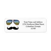 Funny Retro zonnebril met Mustache Etiket (Voorkant)