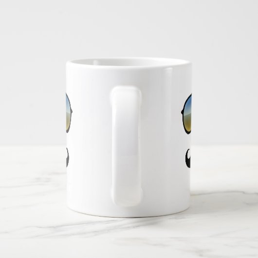 Funny Retro zonnebril met Mustache Grote Koffiekop (Achterkant)