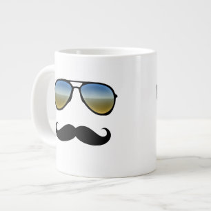 Funny Retro zonnebril met Mustache Grote Koffiekop