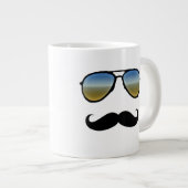 Funny Retro zonnebril met Mustache Grote Koffiekop (Voorkant rechts)