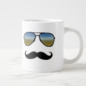 Funny Retro zonnebril met Mustache Grote Koffiekop (Rechts)