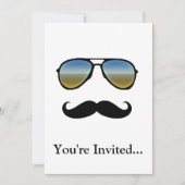 Funny Retro zonnebril met Mustache Kaart (Voorkant)